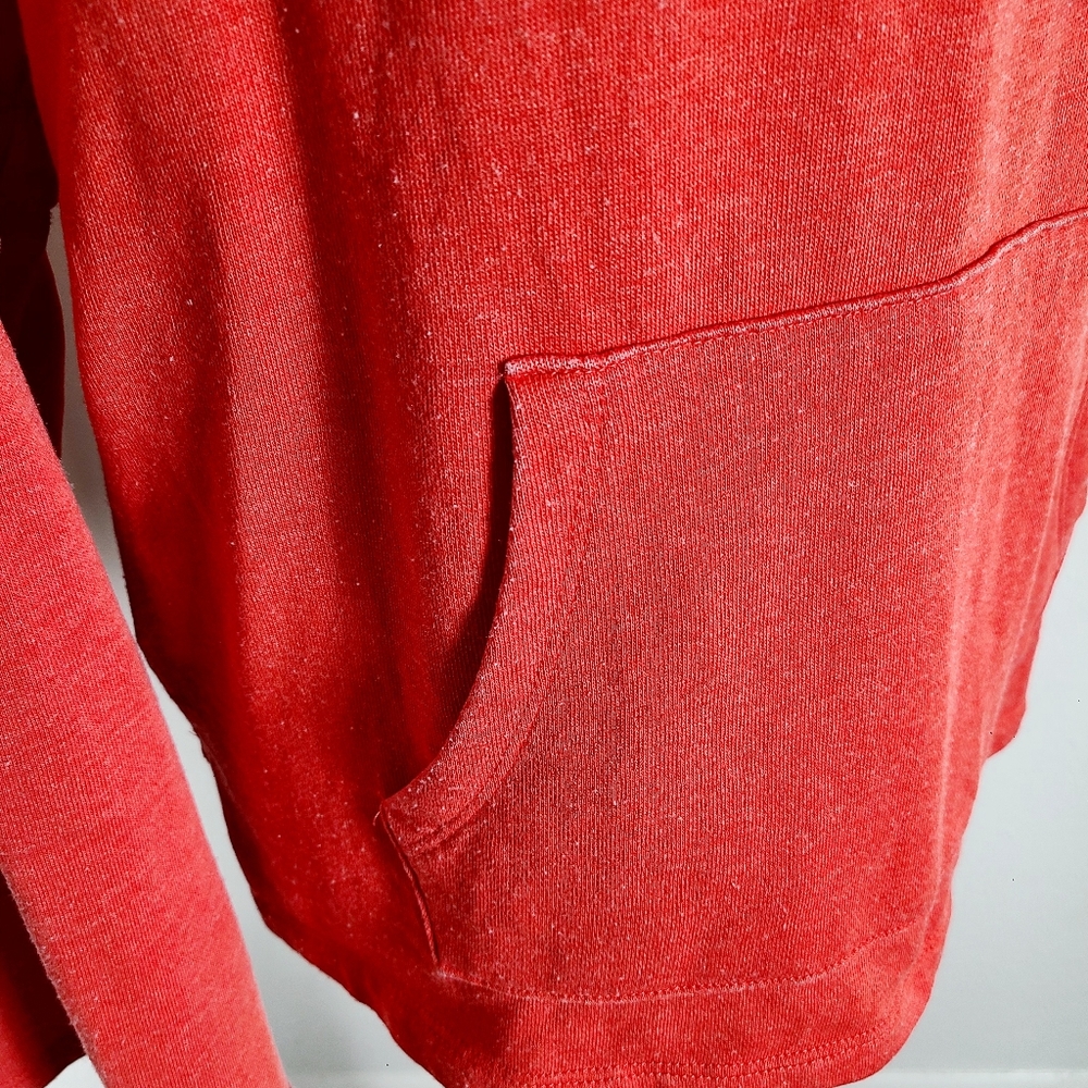 Betsey Johnson Orange Sweatshirt Hoodie, White Ties, Handwarmer, Size Large - Picture 4 of 10